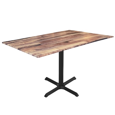 Holland Bar Stool Co 30 Tall OD211 Black Table Base w30x30 foot and 32x48 Rustic Top, IndoorOutdoor OD211-3030BWODS3248Rustic